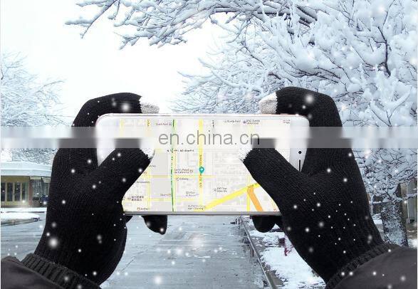 Knitting Winter Warm Cell Phone Gloves For Touch Screen