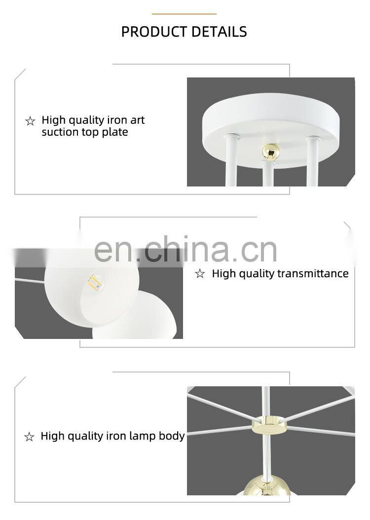 HUAYI American Style Romantic Simple Surface Mount Glass Balls Warm Bedroom Led Iron Indoor Ceiling Lamp