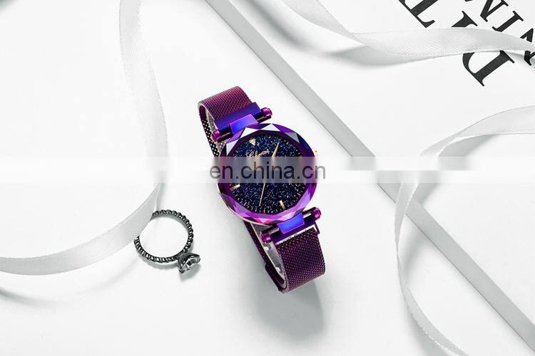 CHENXI 306 Personality Starry sky Stainless Steel Mesh Strap Women Woman Quartz Magnet Watch