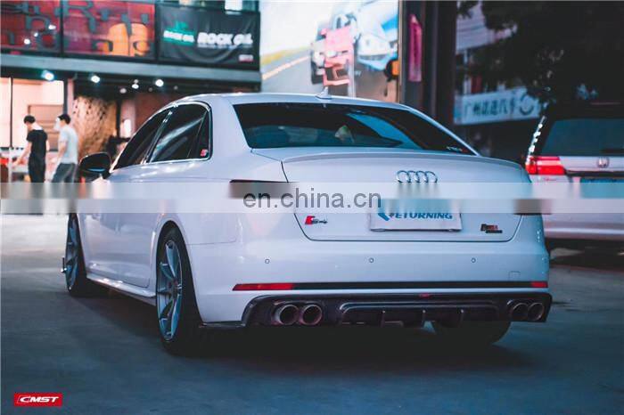 Runde Perfect Fitment For 2017-2019 Audi A4 S5 B9 Upgrade CMST Style Carbon Fiber Front Lip Rear Diffuser Body Kit