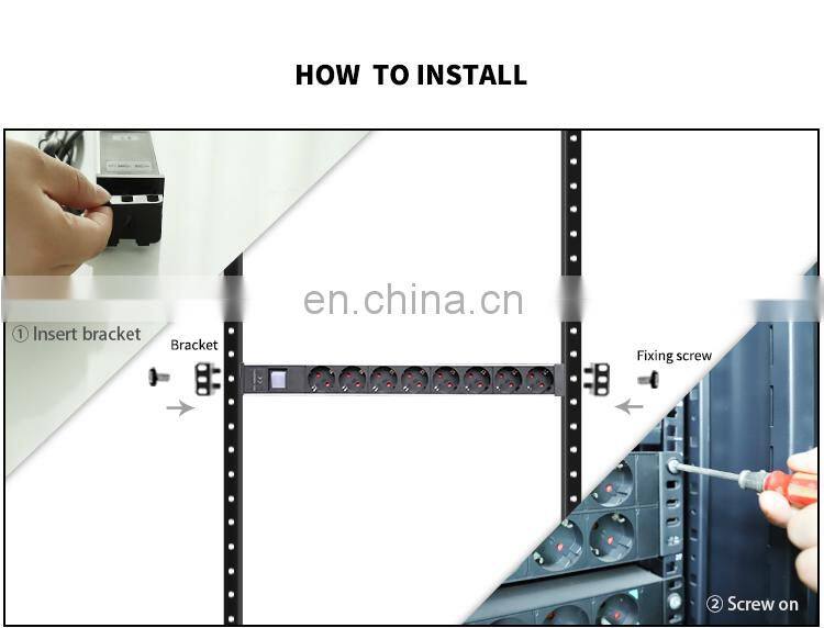 Power distribution unit socket with Double pole switch and Multi angled bracket