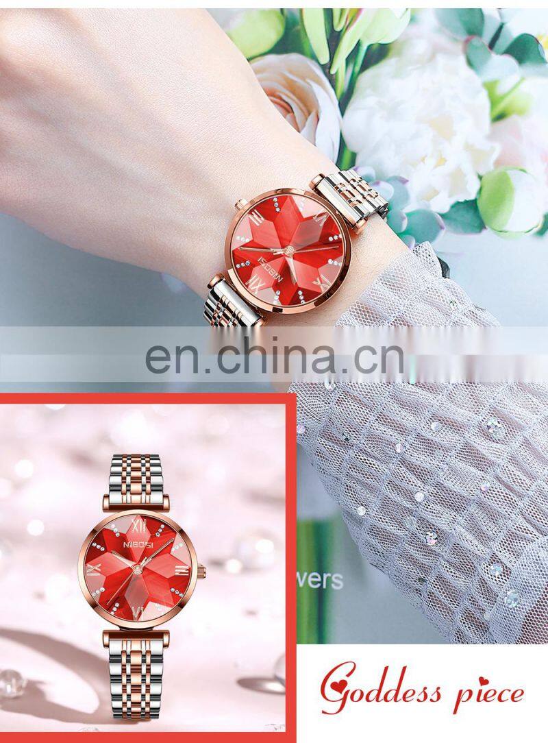 NIBOSI Luxury Women Quartz Watches Ladies Creative Bracelet Wristwatches Female Clock Relogio Feminino Montre 2529