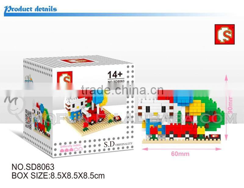 Mini Qute Sembo kawaii 8 styles hello kitty kt cat diamond plastic building block model educational toy