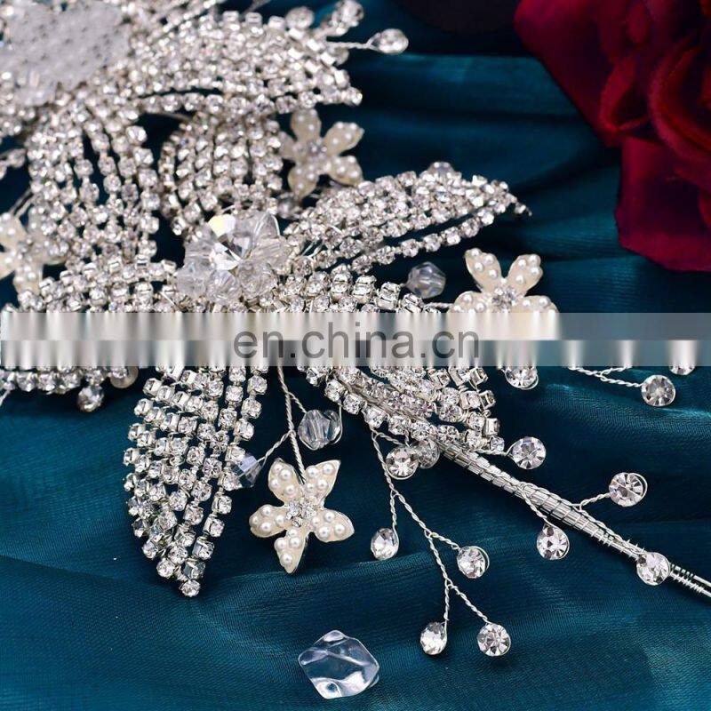 Flower Bridal Crown Tiara Rhinestone Wedding Hair Jewelry Bridal Hair Accessories Luxury Crystal Bridal Headwear