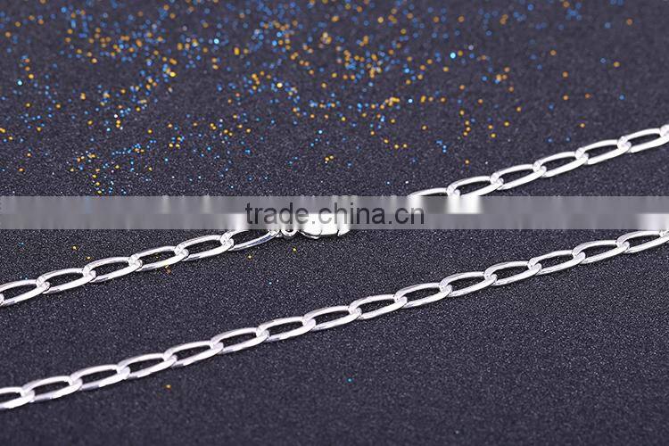 2015 funky chains rhodium plated brass chain beautiful ellipse necklace