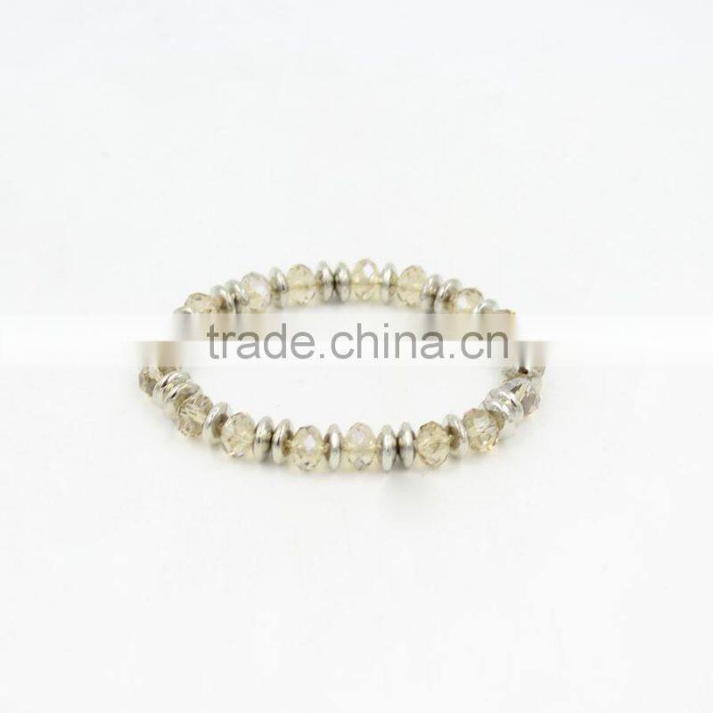 2016 fashion small beads bracelet high quality linked glass bead bracelet for women