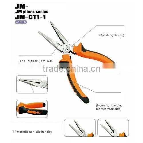 Factory Price JM-CT1-1 6 inch Long Flat Nose Pliers