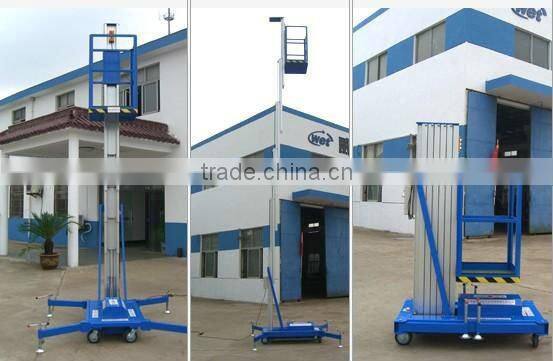 6-10 meter protable single mast aluminum telescoping lift table