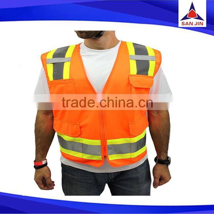 2 pockets custom reflective safety straps vest for running