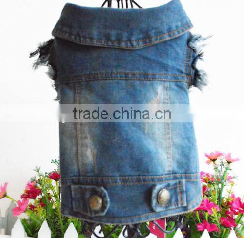 Retro-scratched grain cowboy dog clothes small spring/summer/autumn Teddy bear vest pet clothing