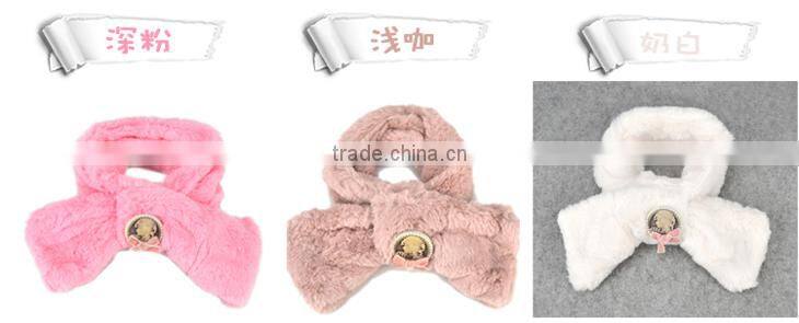 New Arrival Fashion Kids Children's Girl's Bowknot Berber Fleece Knitted Winter Neck Scarf
