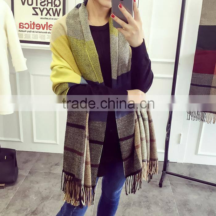 New Style Soft Warm Striped Fashion Winter Ladies Cashmere Pashmina