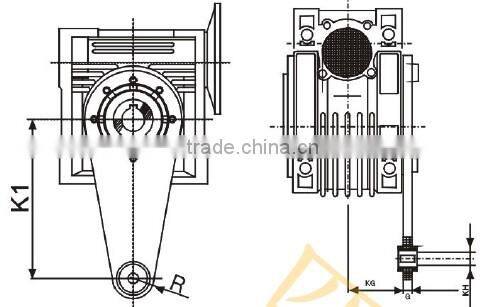 NMRV063 Speed reducer gear motor transmission with 550w electric dc motor