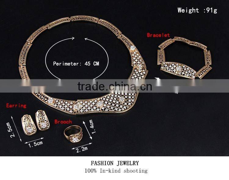 2016 Popular Design 18k Gold Jewellery Dubai Wholesale Jewelry Set Price