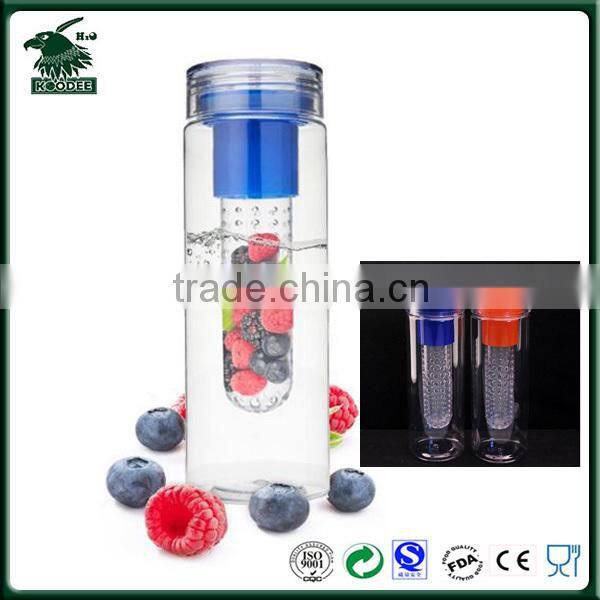 plastic drinking water bottle with fruit infuser