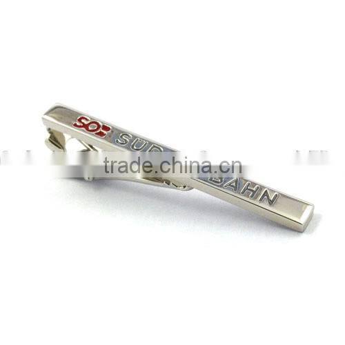 Red tie bars fashion men's jewelry custom enamel tie clips