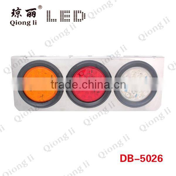 universal semi trailer red amber clear color round led combined tail light