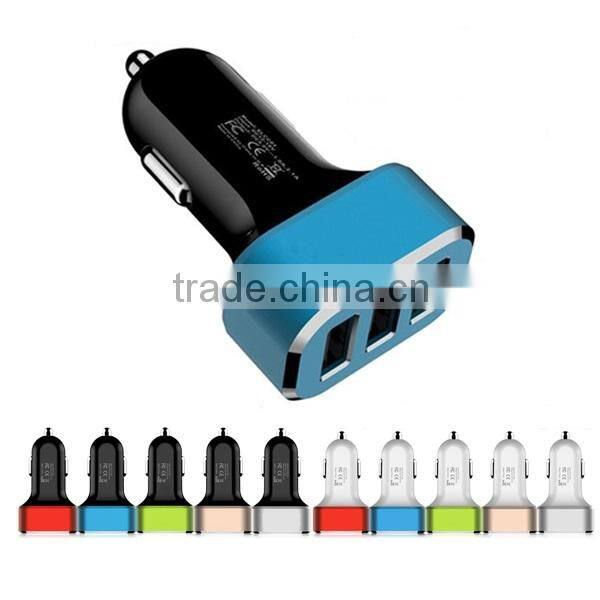 5.1A new design 3 USB car charger for samsung iphone