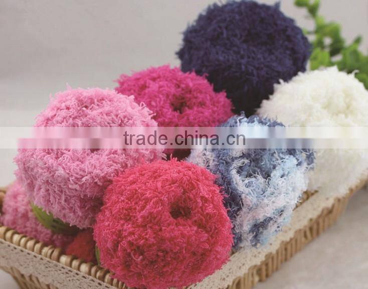 coral fleece/coral velvet mink cashmere wool yarn for weaving scarves