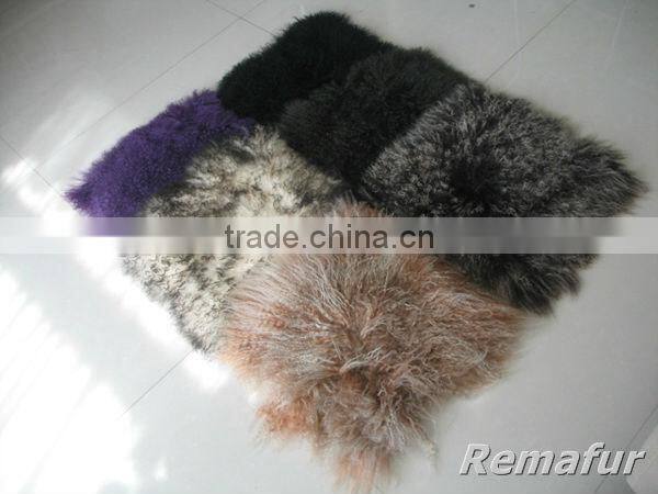 Factory wholesale 100% real Tibetan Mongolian Lamb Skin Fur Pillow