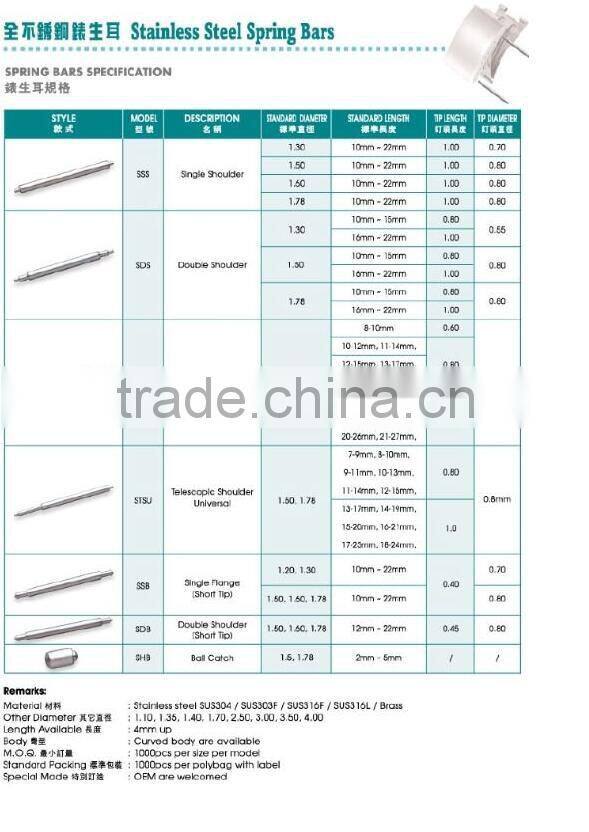 Size 16 18 20 22 24mm high Quality exercise Stainless Steel brand bar 51crv4 exercise spring bar