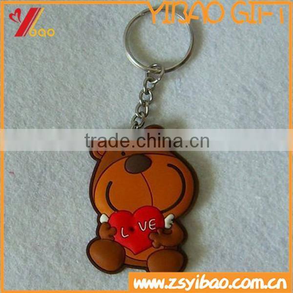 Promotional gift custom soft pvc keychain, advertising design pvc keychain