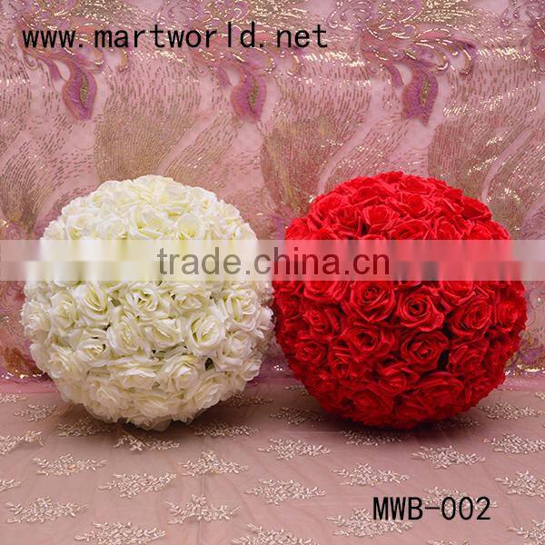 wholesale ivory fabric decorative artificial flower ball for wedding decoration( MWB-002)