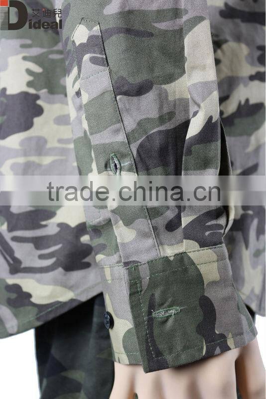 Men's long sleeve camouflage button down shirt