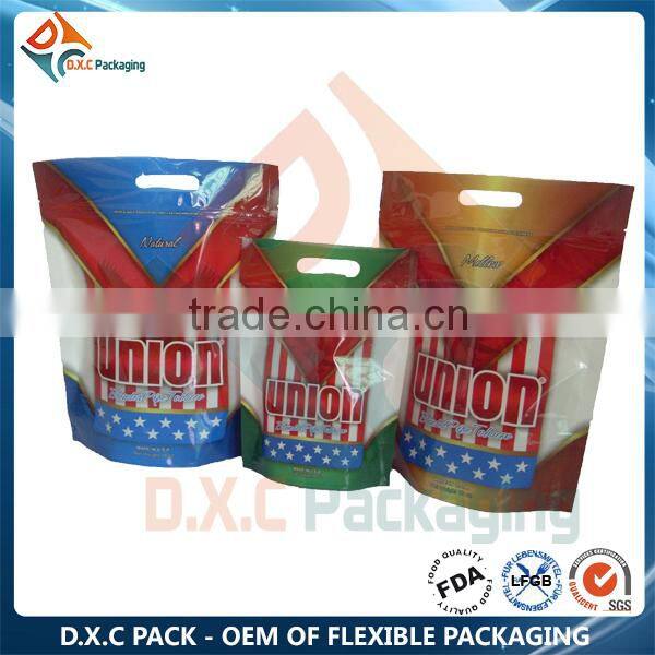 Transparent Plastic Stand Up Pouch With Zipper and Eurohole OnTop