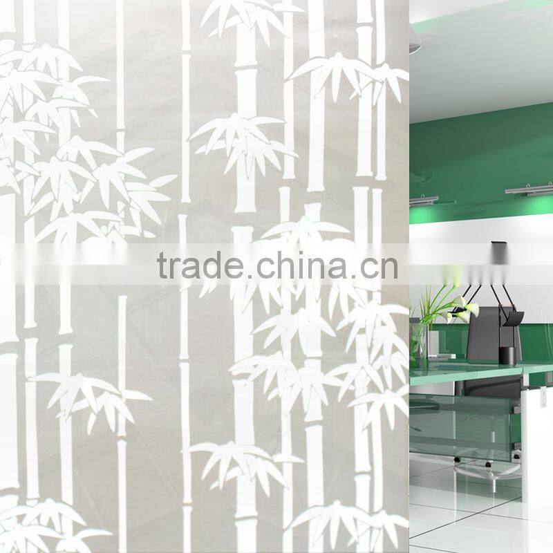 Privacy Window Film,white Bamboo PVC Etched Glass film,Bathroom with Wall Decals & Decor film