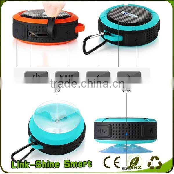 Portable mini bluetooth shower speaker with built-in Mic