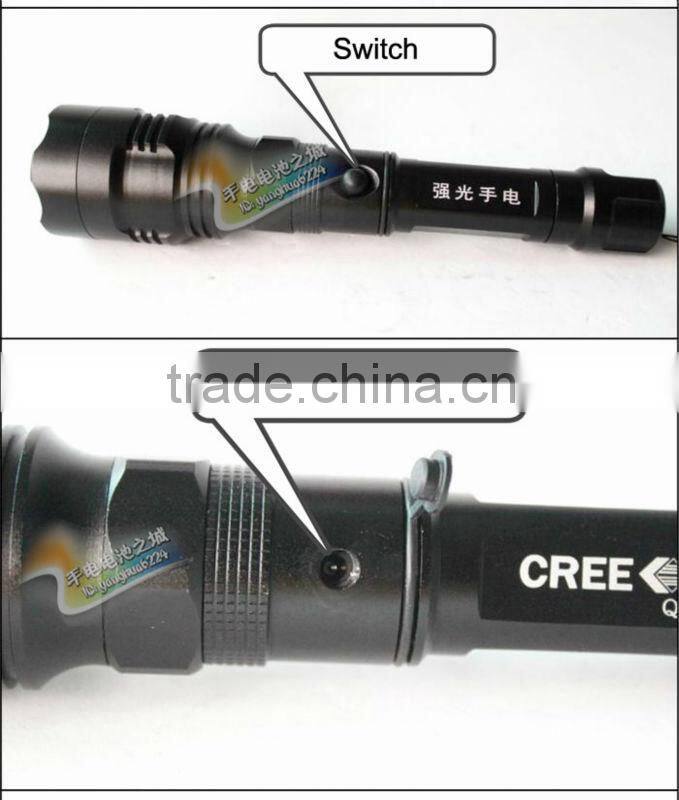 Goread Q5 police flashlight Deepen aluminum reflector spot beam 3W high bright light rechargeable police torch light