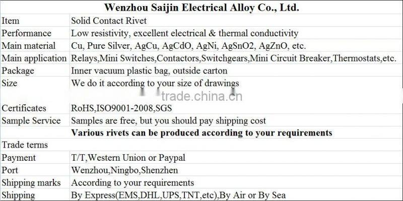 Electrical Copper Pin Hollow Socket PCB Rivets