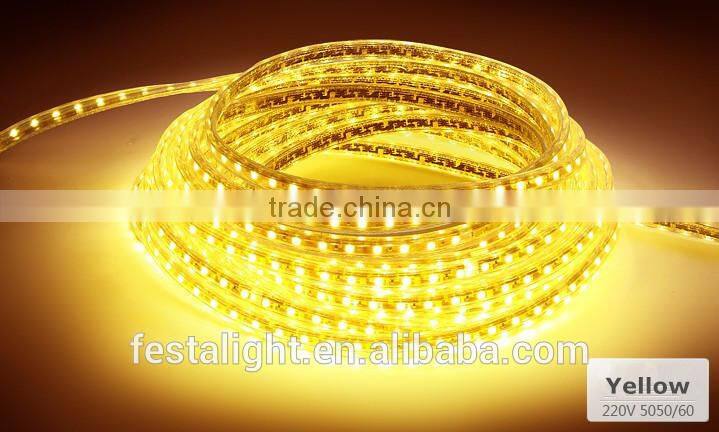 2016 hot sale copper wire 110V 220V interior decoration 30 led 3m flexible flat 5050 smd led light strip with CE ROHS