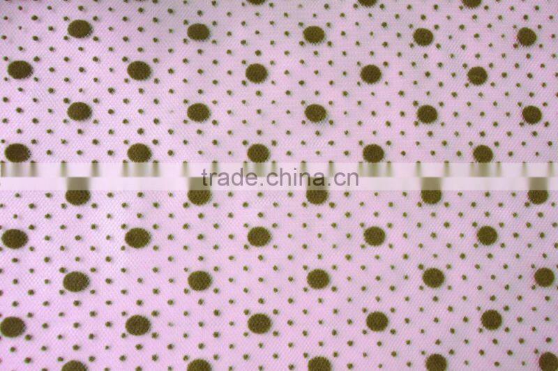 Polyester American Tulle Flocking Fabric for Dress DSN515