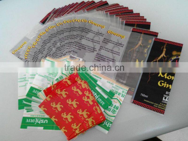 pvc plastic sleeve heat shrink label for wrapping bottles