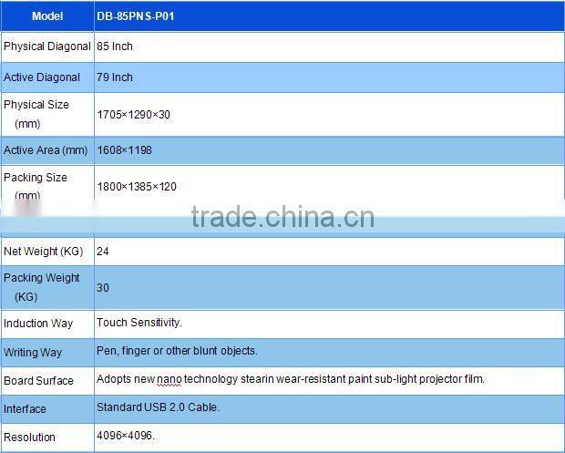 85inch touch mobile interactive system smart board