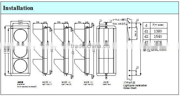 400mm traffic led arrow indicator light Turning Arrow with Red Yellow Green U-Turn