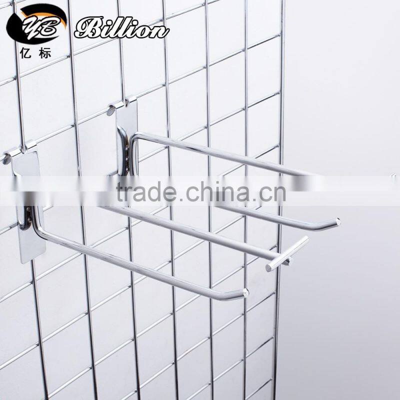 Retail shop fitting double wire mesh display steel metal hook