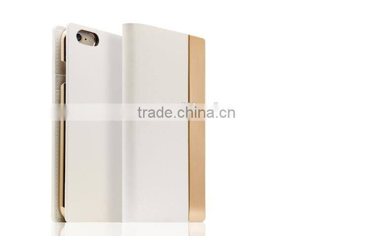 Metal Bumper Case Premium Leather Case With Card Slots For iPhone 6/6S