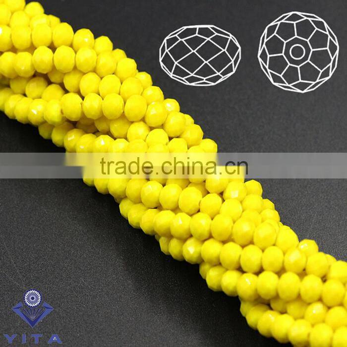Green Series 4MM Jade Material flat rondelle 48 faceted rondelle loose crystal beads