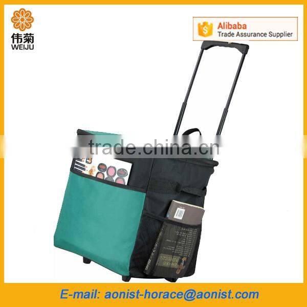 Good Quality 600D Polyester Trolley Cooler Bag With 4 Wheels