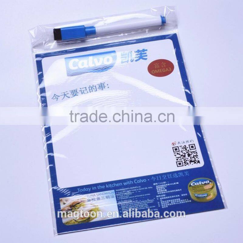 OEM advertising gift refrigerator magnet writing board with erasable pen