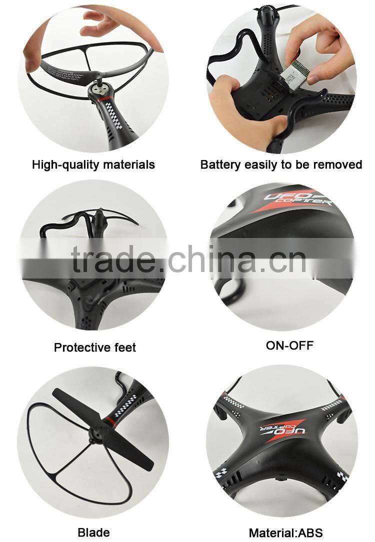 Smartphone control 2.4G 4ch rc drone wireless camera fpv with led lights and headless mode.