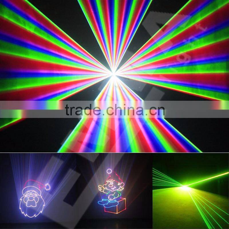4W Analog Modulation Full Color RGB laser light with SD Card and Wireless dmx Function with 520nm green