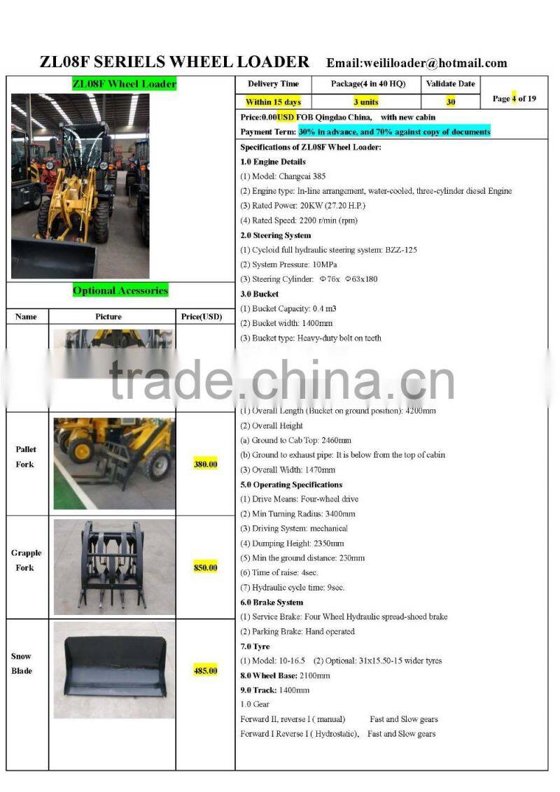 HOT SALE CASER M08 WHEEL LOADER