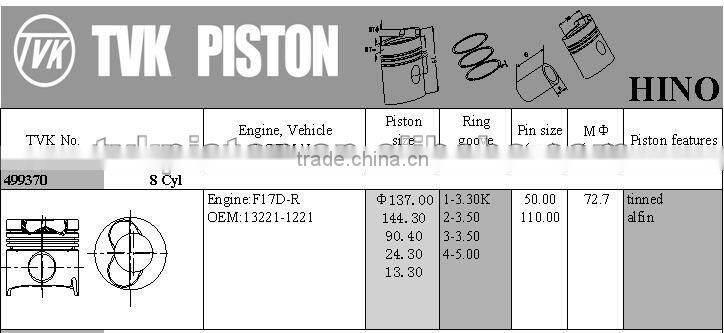 HINO F17D PISTON 13221-1221