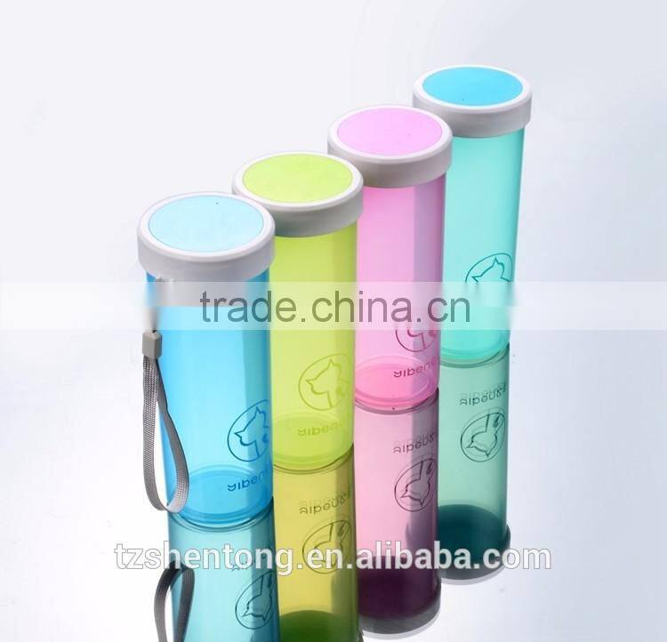 Wide mouth portable plastic drinking water bottle