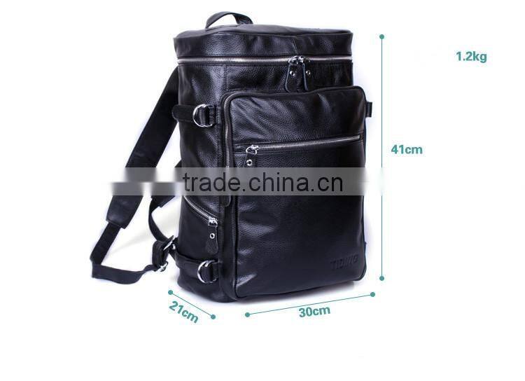2016 new design backpack portable men's leather backpack, fashion large capacity travel bag