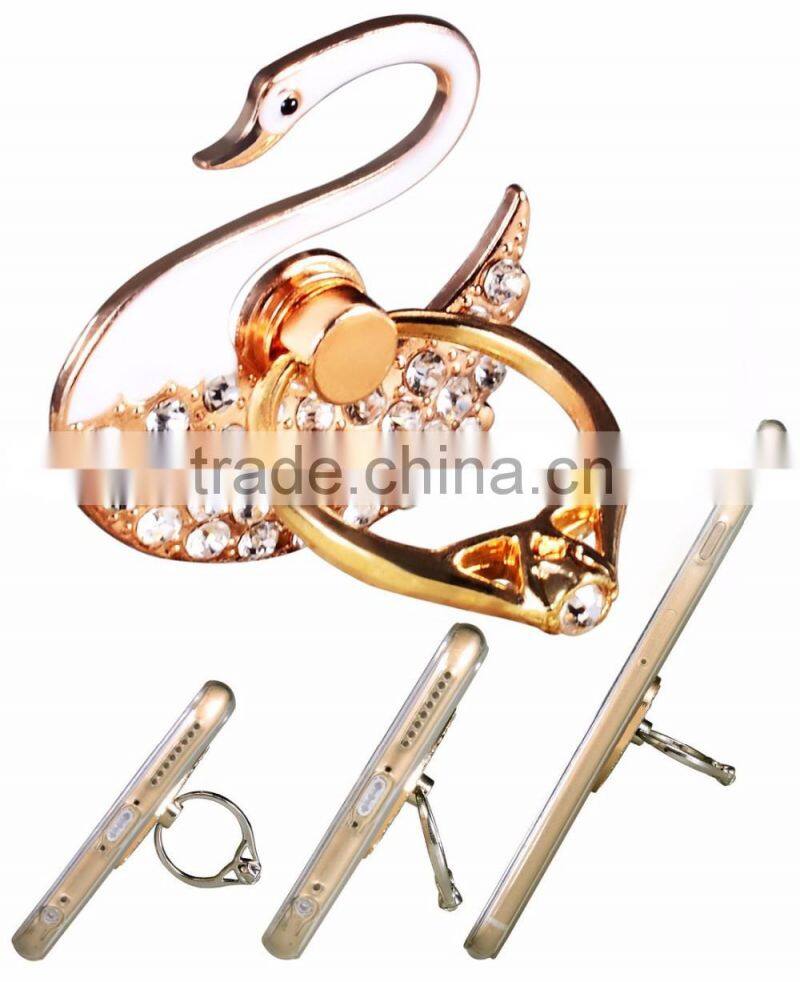 Samco Bling Swan Phone Kickstand Ring Holder, 360 Degree Rotating Ring Phone Holder / Ring Grip for Any Smartphones and Devices